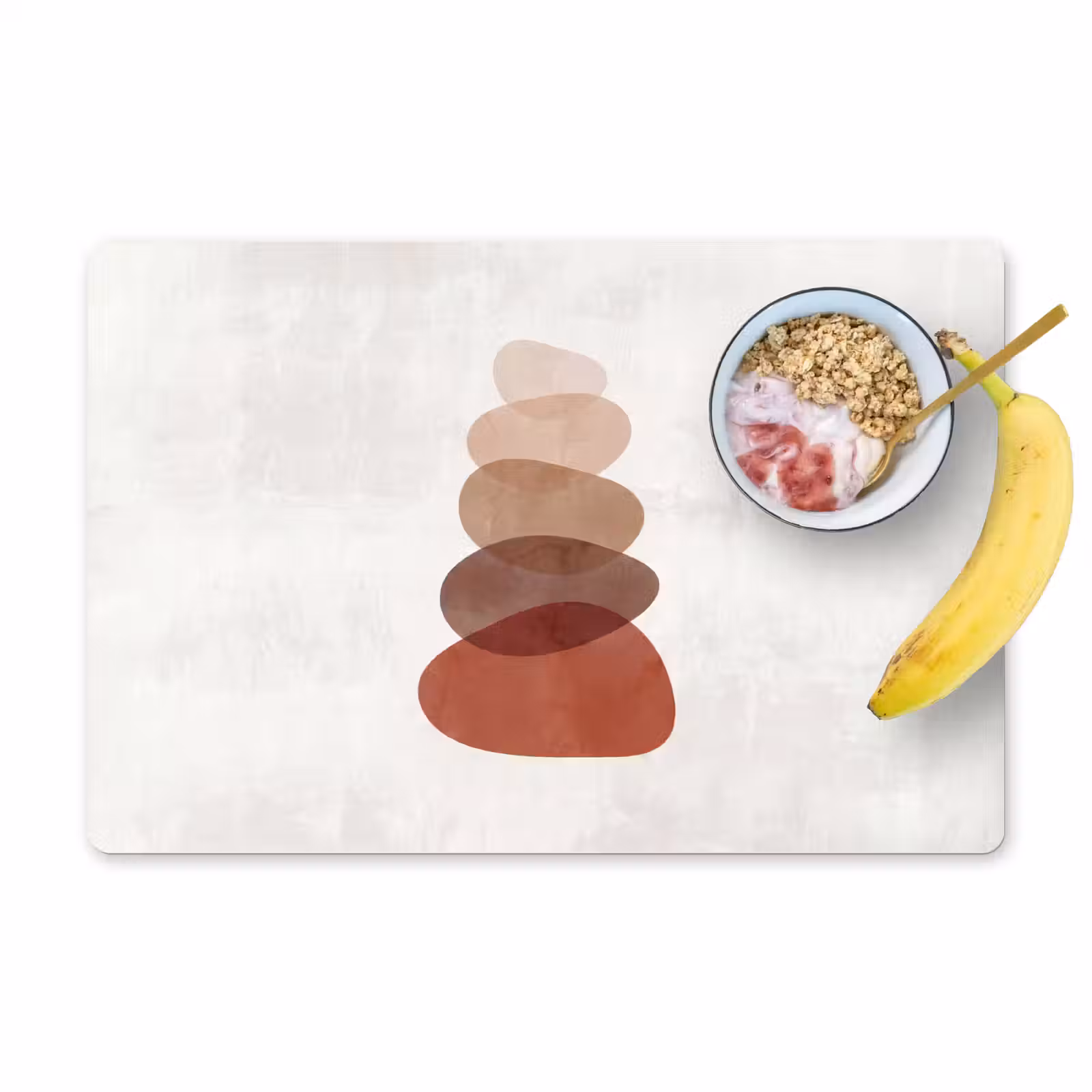 Placemat - 6 stuks - Abstractie - Gestapeld - Balans - Modern - Aardetinten — 1