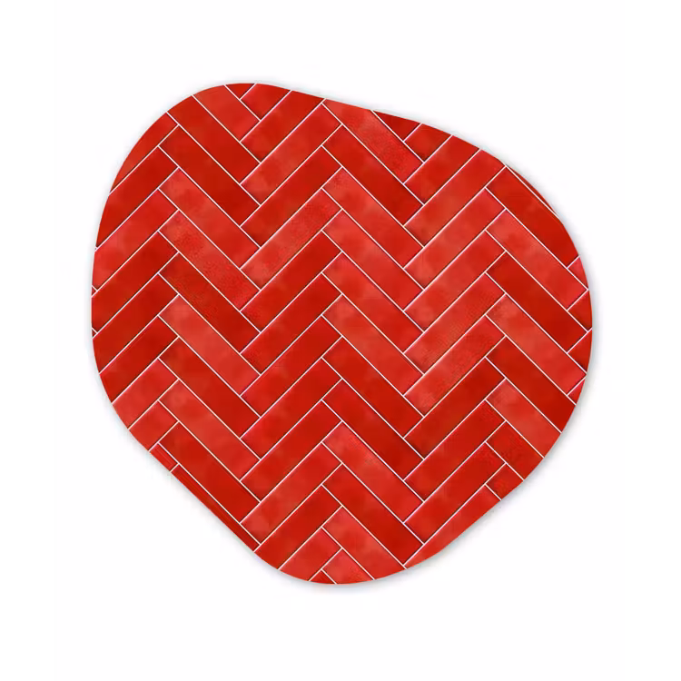 Organische vorm aluminium - Visgraat - Tegel - Rood — 1