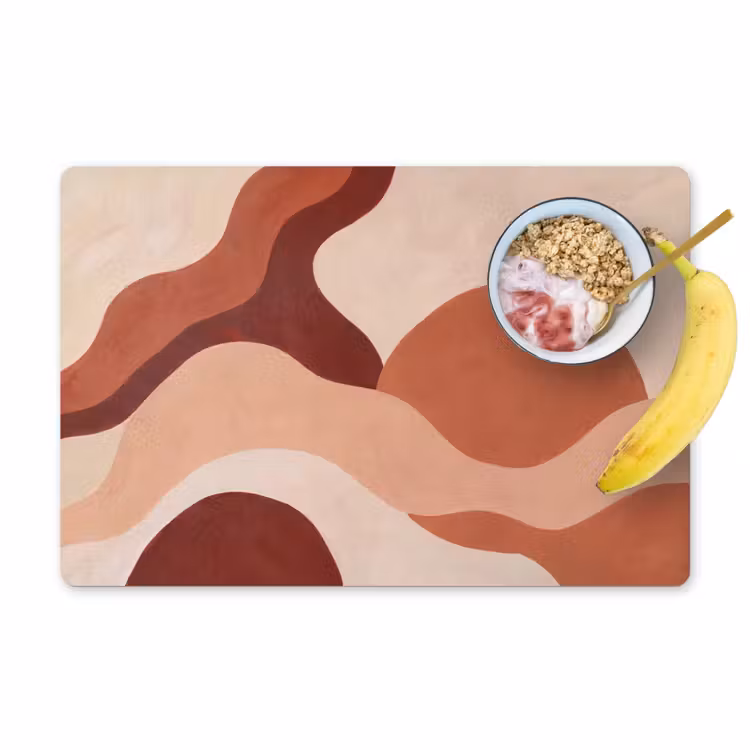 Placemat - 6 stuks - Abstract - Vormen - Organisch - Aardetinten - Modern — 1
