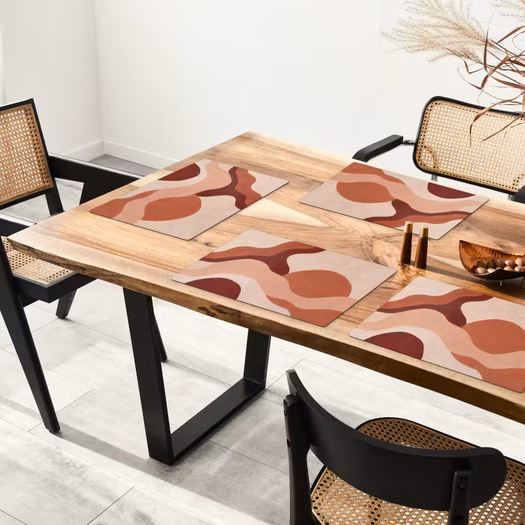 Placemat - 6 stuks - Abstract - Vormen - Organisch - Aardetinten - Modern — 5