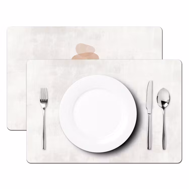 Placemat - 6 stuks - Abstractie - Gestapeld - Balans - Modern - Aardetinten — 2