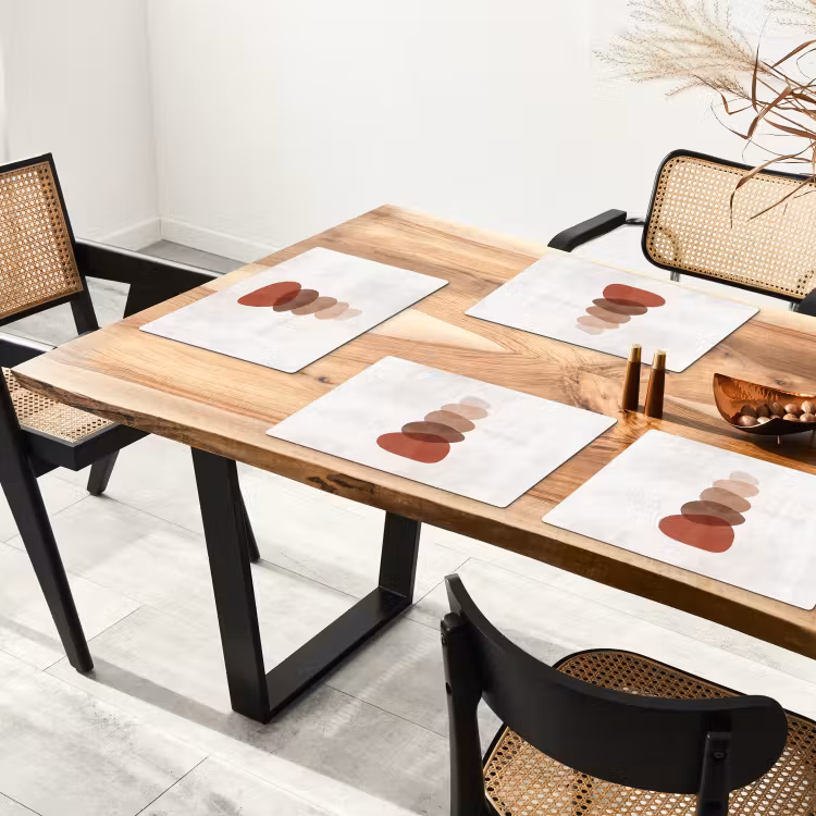 Placemat - 6 stuks - Abstractie - Gestapeld - Balans - Modern - Aardetinten — 5