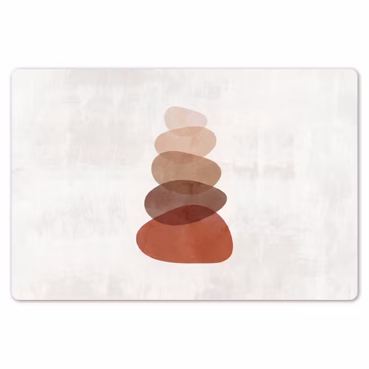 Placemat - 6 stuks - Abstractie - Gestapeld - Balans - Modern - Aardetinten — 7
