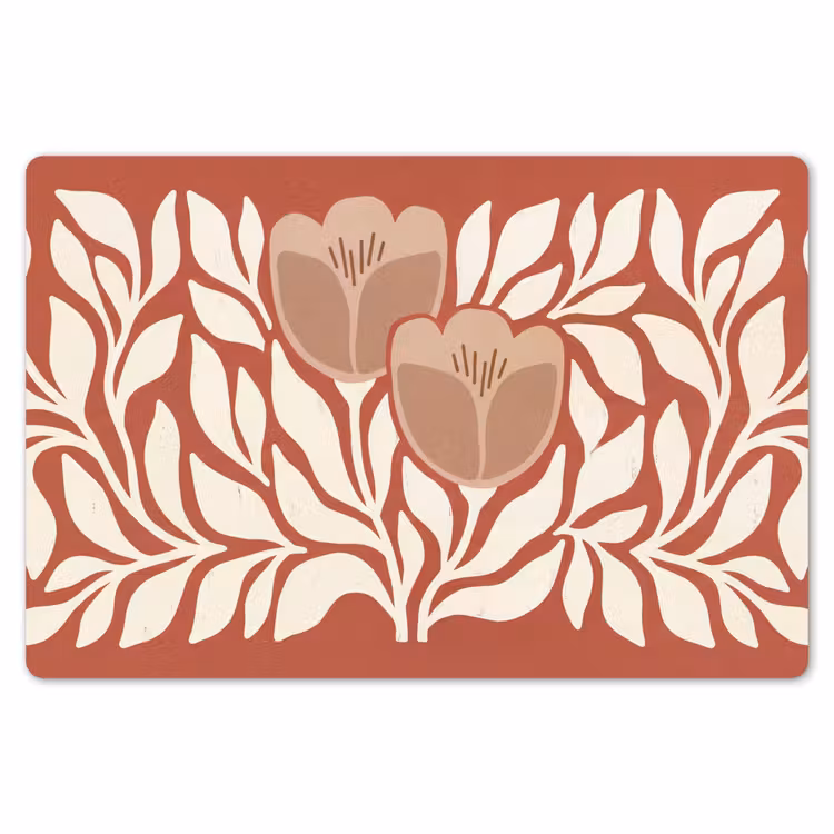 Placemat - 6 stuks - Bloemen - Abstract - Modern - Beige - Natuur — 7