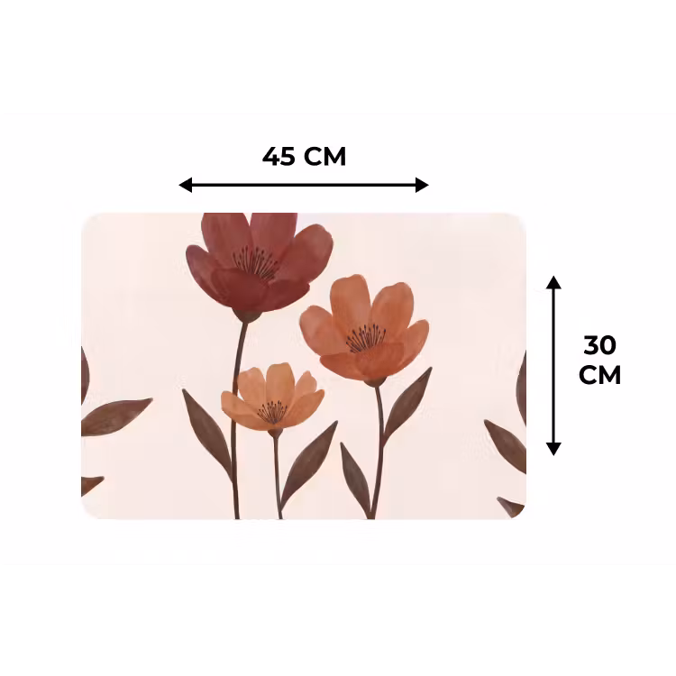 Placemat - 6 stuks - Bloemen - Abstract - Modern - Bruin - Decoratief — 3