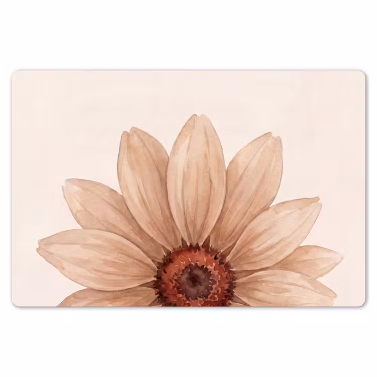 Placemat - 6 stuks - Bloemen - Bloemblad - Natuur - Aquarel - Beige — 7