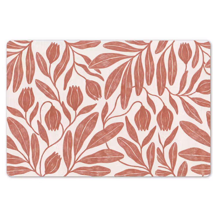 Placemat - 6 stuks - Bloemen - Patroon - Modern - Natuur - Bruin — 7