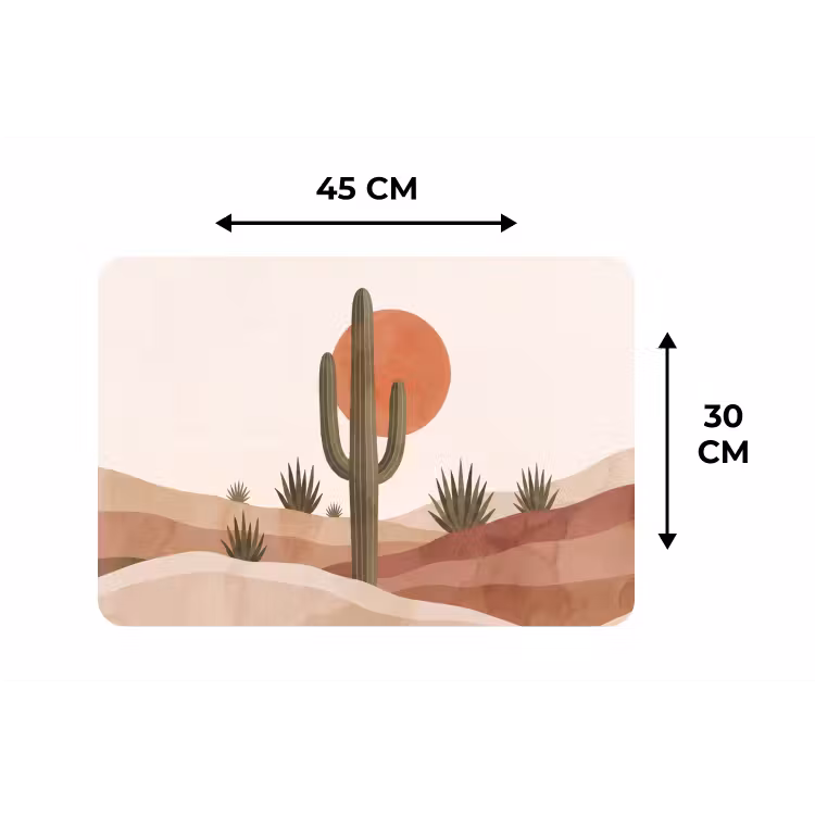 Placemat - 6 stuks - Cactus - Duinen - Modern - Landschap - Groen — 3