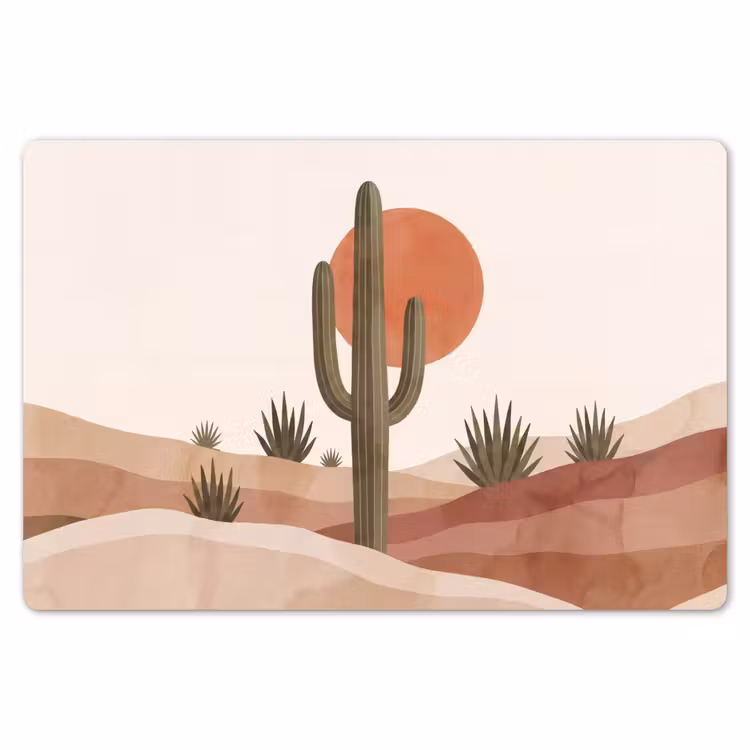 Placemat - 6 stuks - Cactus - Duinen - Modern - Landschap - Groen — 7
