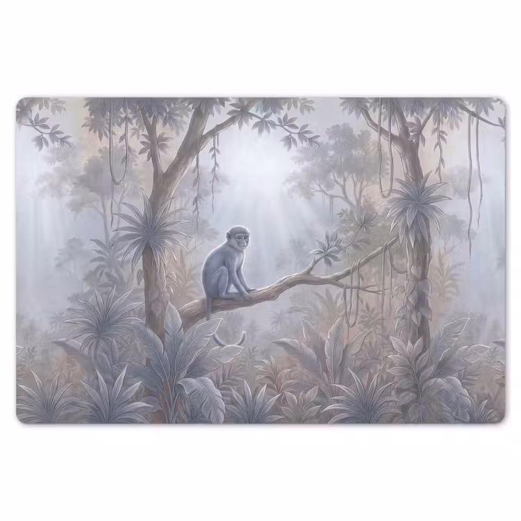 Placemat - 6 stuks - Aap - Boom - Jungle - Natuur - Grijs — 7