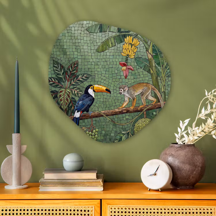 Organische vorm aluminium - Vogel - Dier - Jungle - Mozaïek - Natuur — 2