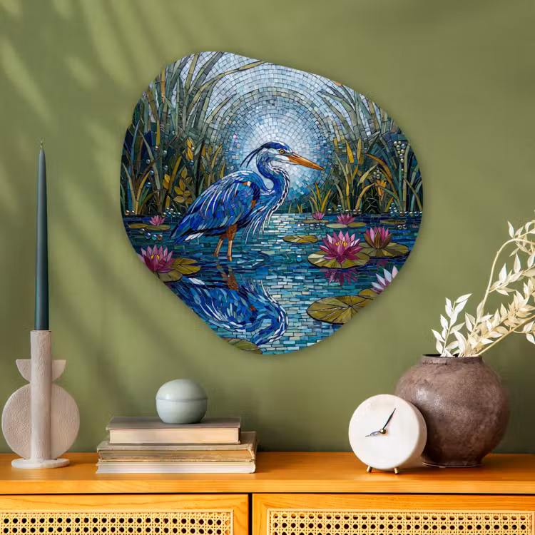 Organische vorm aluminium - Vogel - Water - Natuur - Abstract - Blauw — 2