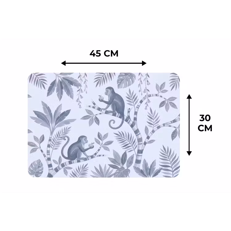 Placemat - 6 stuks - Aap - Boom - Bladeren - Jungle - Illustratie — 3