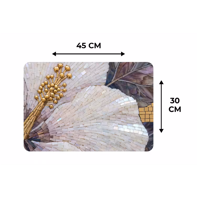 Placemat - 6 stuks - Bloemen - Mozaïek - Kunst - Modern - Goud — 3