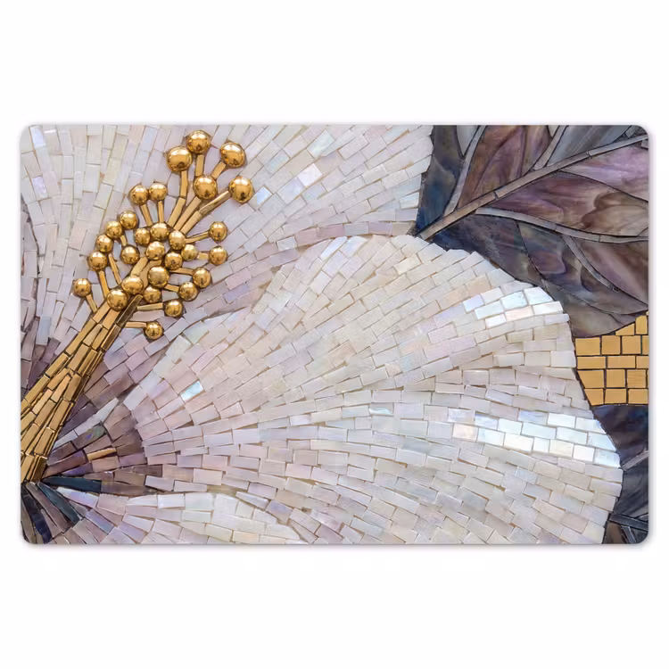 Placemat - 6 stuks - Bloemen - Mozaïek - Kunst - Modern - Goud — 7
