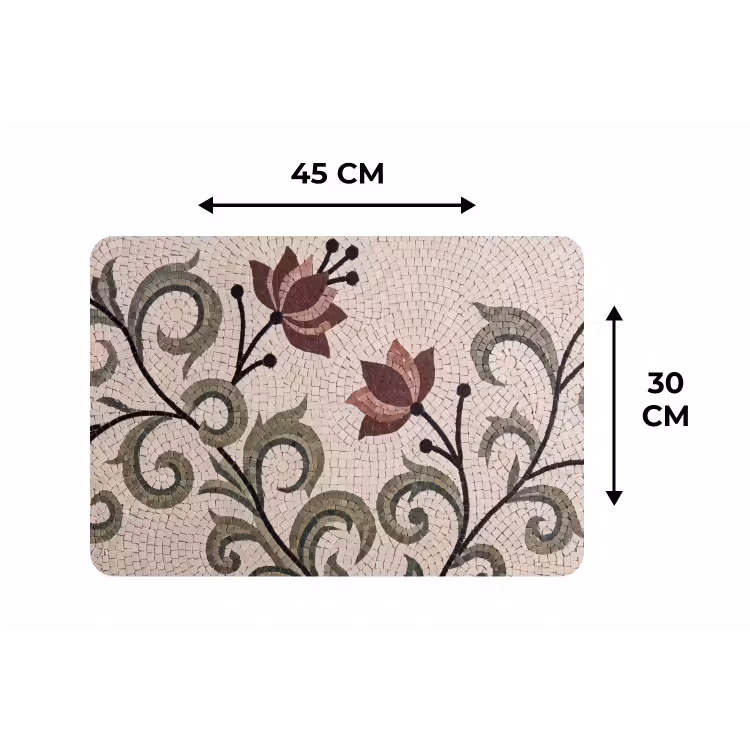 Placemat - 6 stuks - Bloemen - Mozaïek - Patroon - Abstract - Groen — 3