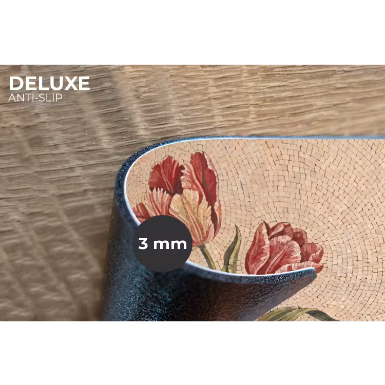 Placemat - 6 stuks - Bloemen - Mozaïek - Rood - Groen - Kunst — 4