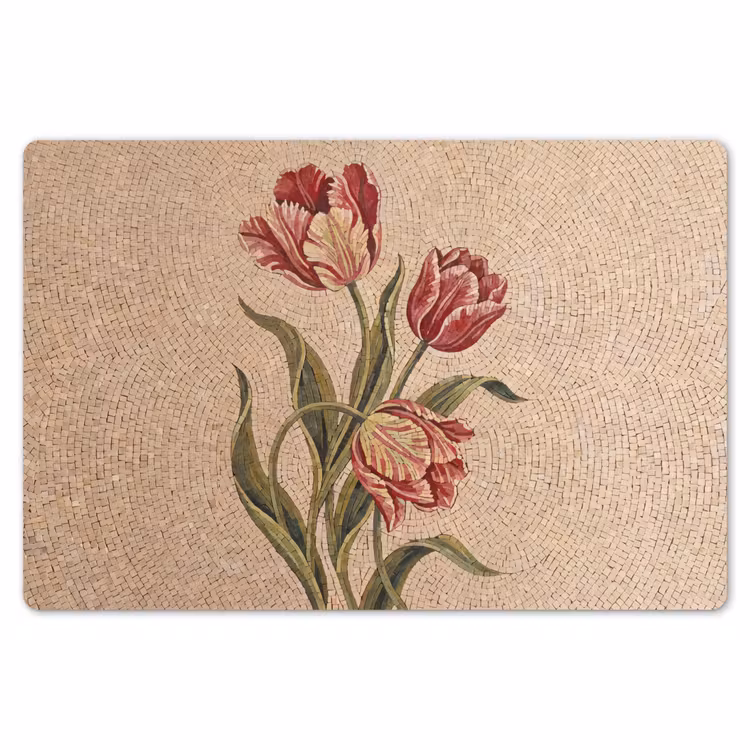 Placemat - 6 stuks - Bloemen - Mozaïek - Rood - Groen - Kunst — 7