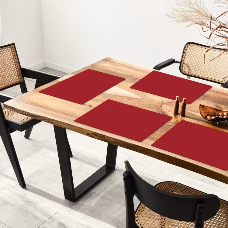 Placemat - 6 stuks - Burgundy - Wine - Rood — 5