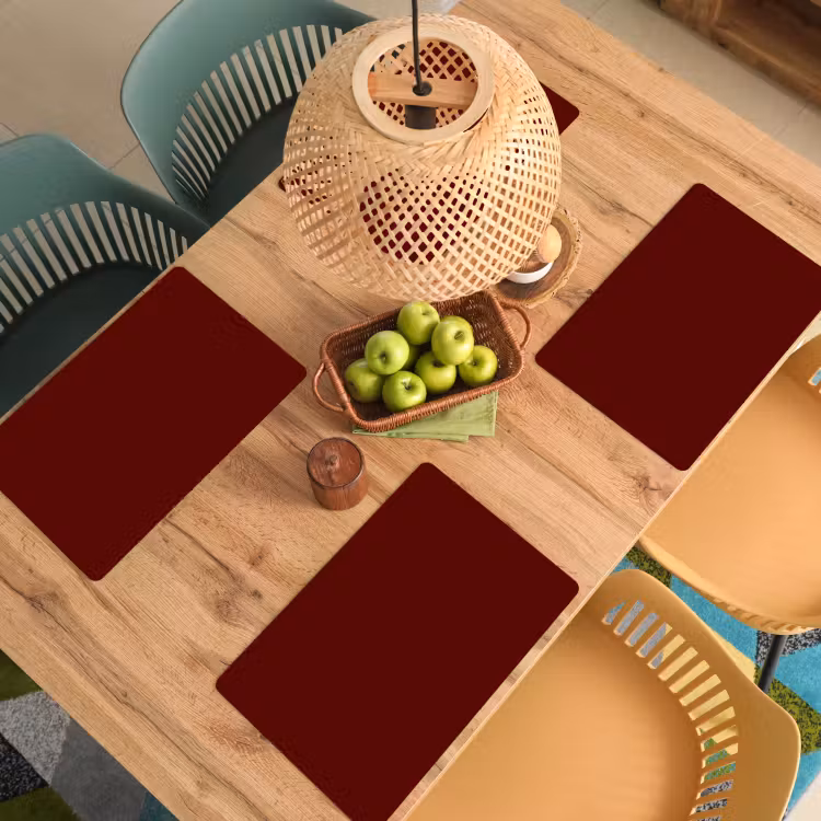 Placemat - 6 stuks - Burnt - Mahogany - Rood — 6