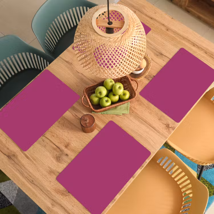 Placemat - 6 stuks - Deep - Magenta - Paars — 6