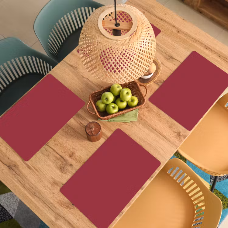 Placemat - 6 stuks - Antique - Ruby - Rood — 6