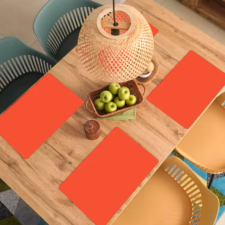 Placemat - 6 stuks - Burnt - Coral - Oranje — 6