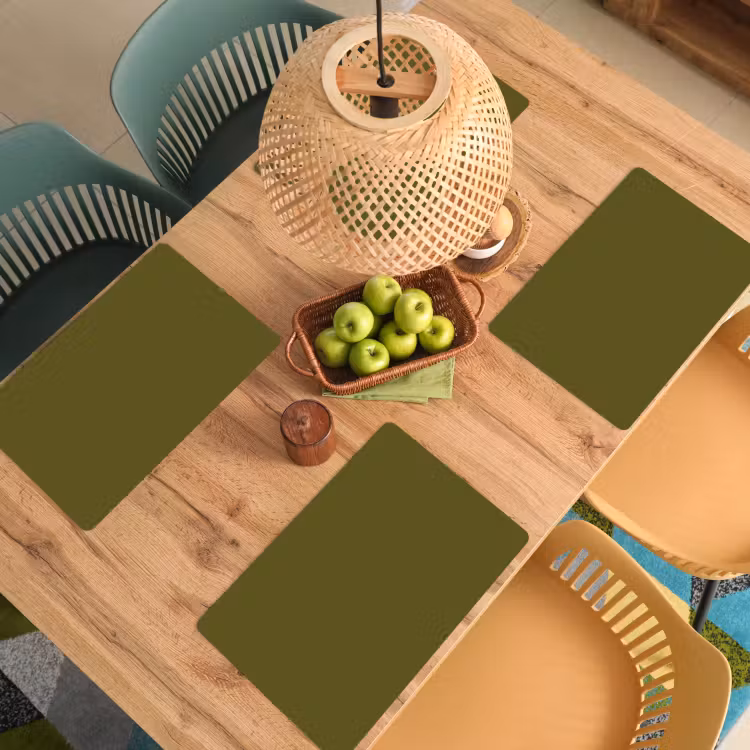 Placemat - 6 stuks - Dark - Olive - Groen — 6
