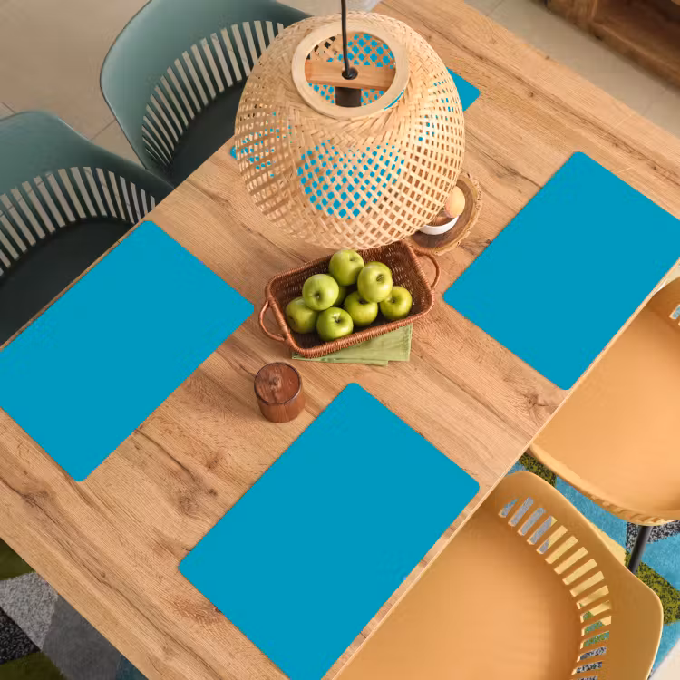Placemat - 6 stuks - Deep - Turquoise - Turkoois — 6