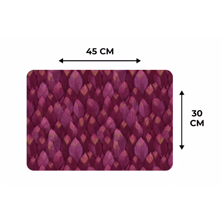 Placemat - 6 stuks - Bladeren - Patroon - Burgundy — 3