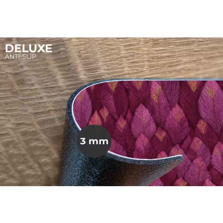 Placemat - 6 stuks - Bladeren - Patroon - Burgundy — 4
