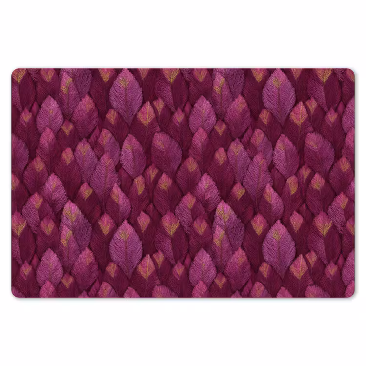 Placemat - 6 stuks - Bladeren - Patroon - Burgundy — 7
