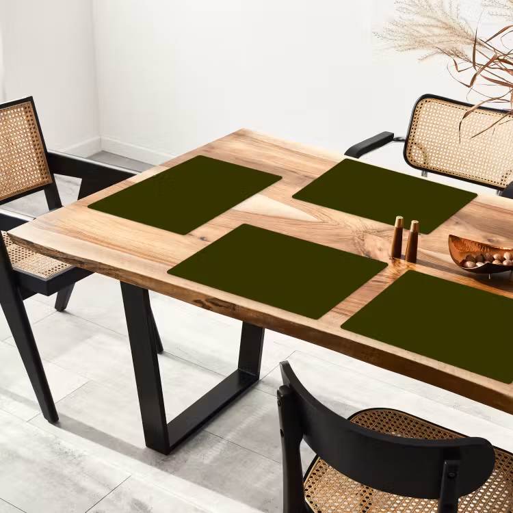 Placemat - 6 stuks - Dark  - Olive - Groen — 5