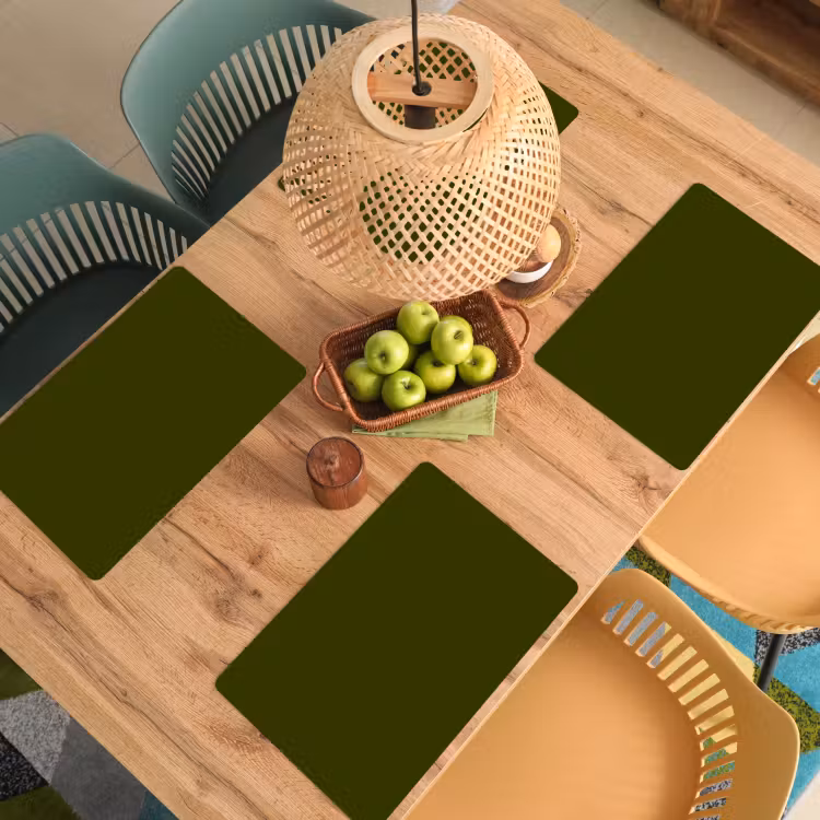 Placemat - 6 stuks - Dark  - Olive - Groen — 6