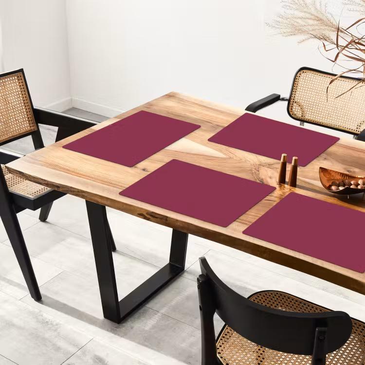 Placemat - 6 stuks - Deep - Rasberry - Rood — 5