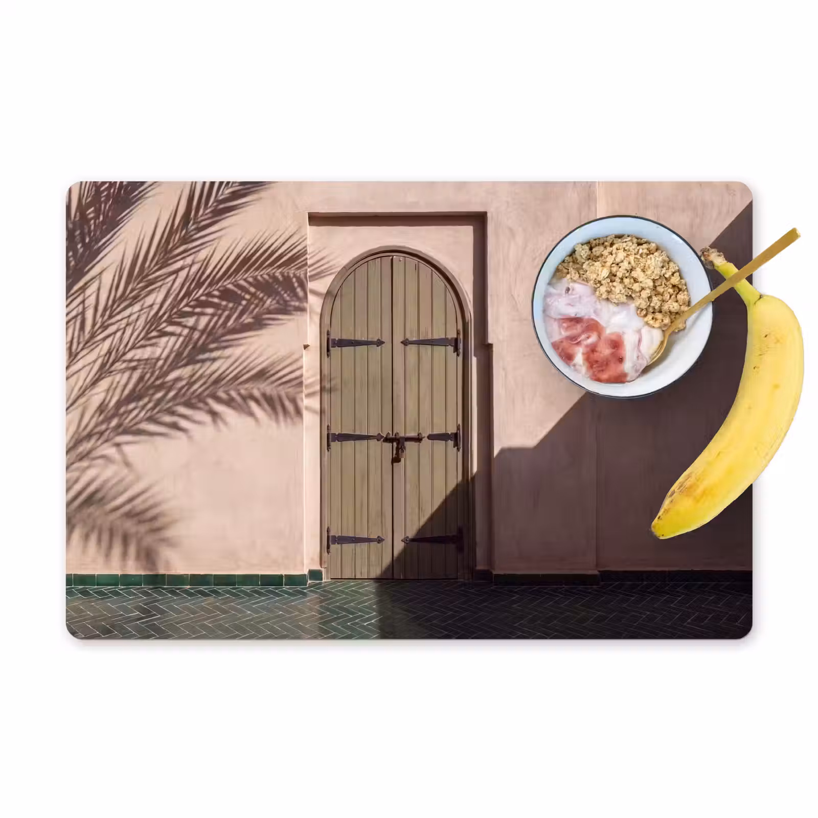 Placemat - 6 stuks - Deur - Hout - Architectuur - Groen - Rustiek — 1