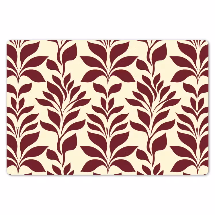 Placemat - 6 stuks - Abstract - Bladeren - Burgundy — 7