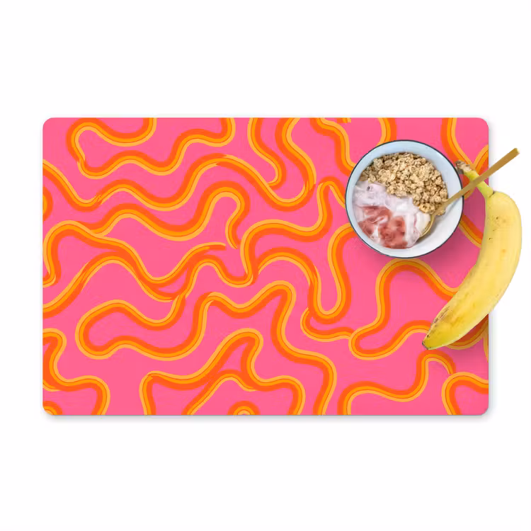 Placemat - 6 stuks - Abstract - Golvende lijnen - Modern - Kleurrijk — 1