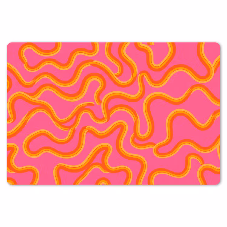 Placemat - 6 stuks - Abstract - Golvende lijnen - Modern - Kleurrijk — 7