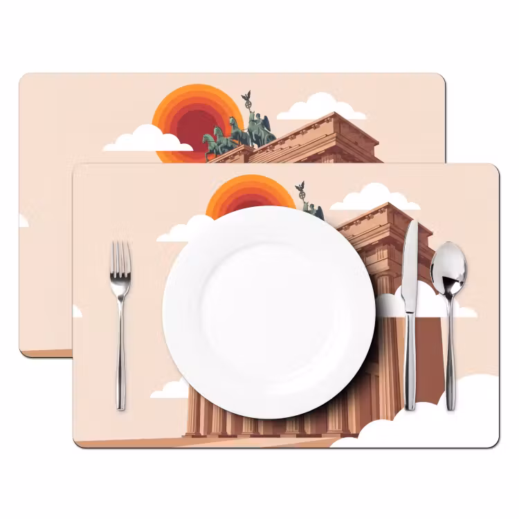 Placemat - 6 stuks - Architectuur - Brandenburg - Berlijn - Zonsondergang - Historisch — 2