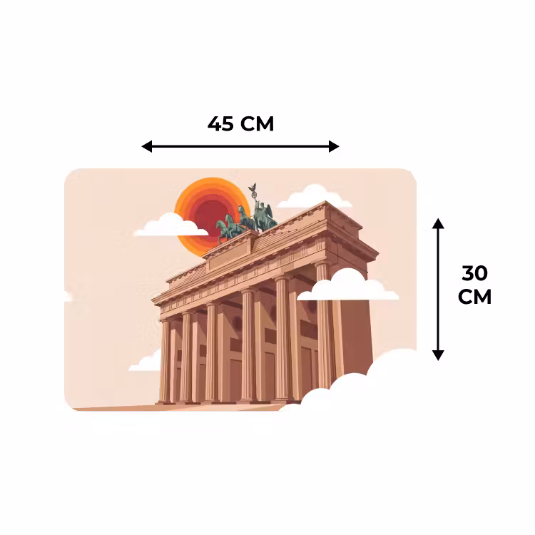 Placemat - 6 stuks - Architectuur - Brandenburg - Berlijn - Zonsondergang - Historisch — 3