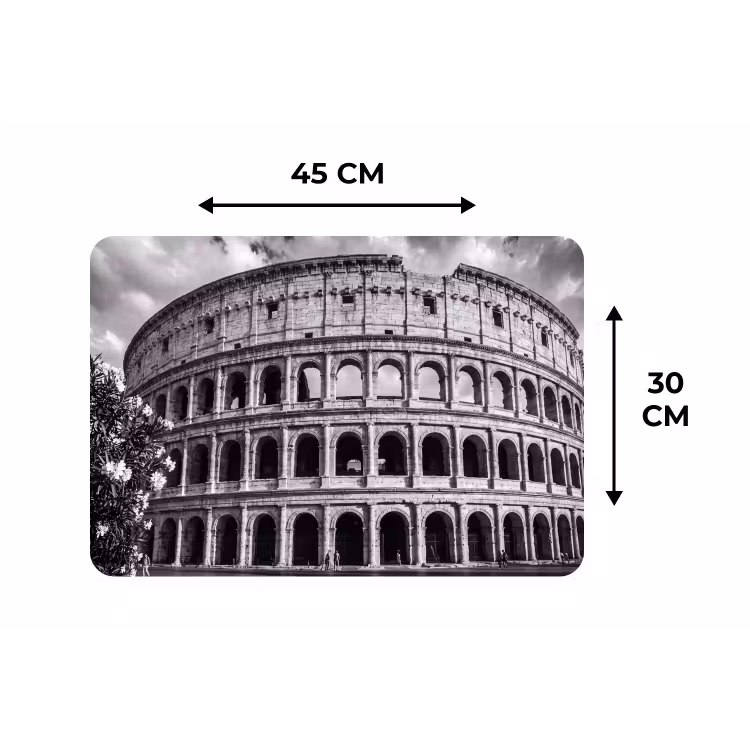 Placemat - 6 stuks - Architectuur - Colosseum - Rome - Historisch - Zwart-wit — 3