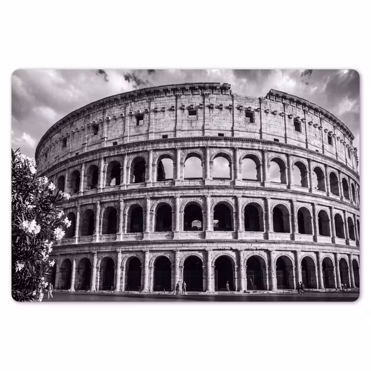 Placemat - 6 stuks - Architectuur - Colosseum - Rome - Historisch - Zwart-wit — 7