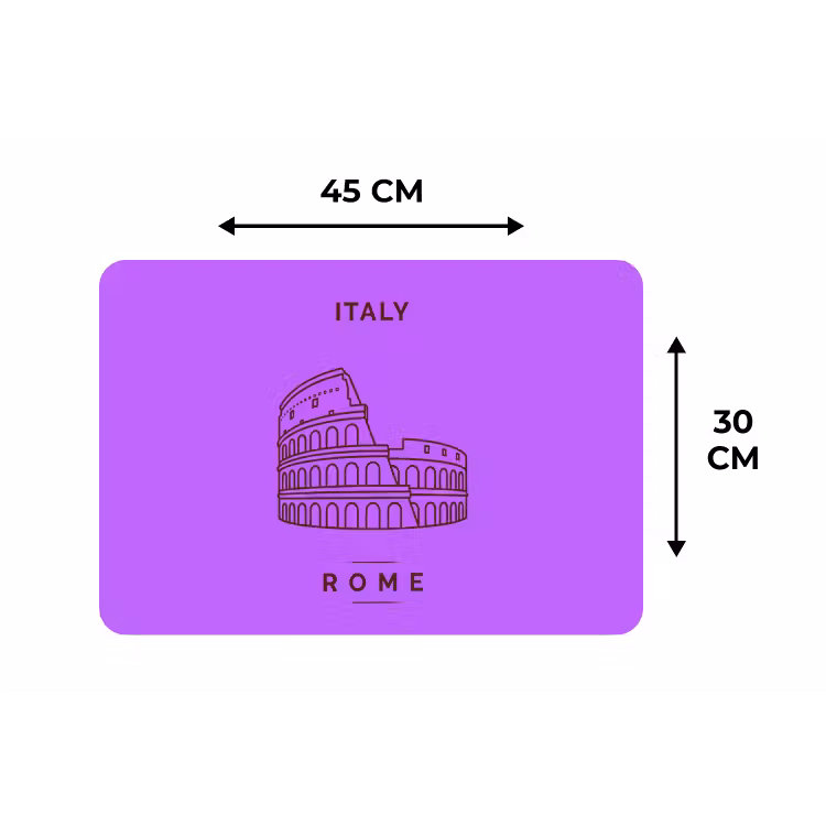 Placemat - 6 stuks - Architectuur - Colosseum - Rome - Minimalistisch - Paars — 3