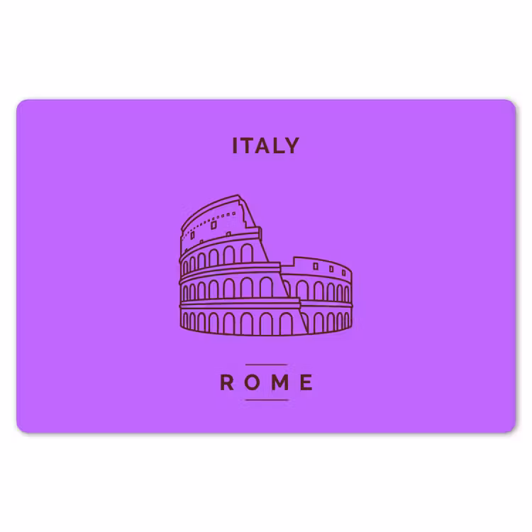 Placemat - 6 stuks - Architectuur - Colosseum - Rome - Minimalistisch - Paars — 7