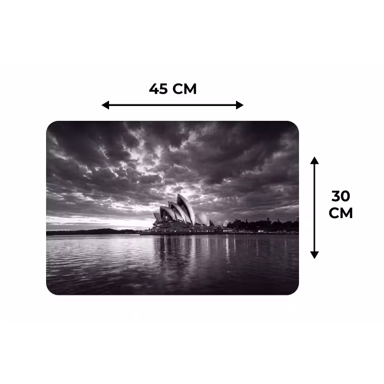 Placemat - 6 stuks - Architectuur - Water - Stad - Modern - Zwart-wit — 3