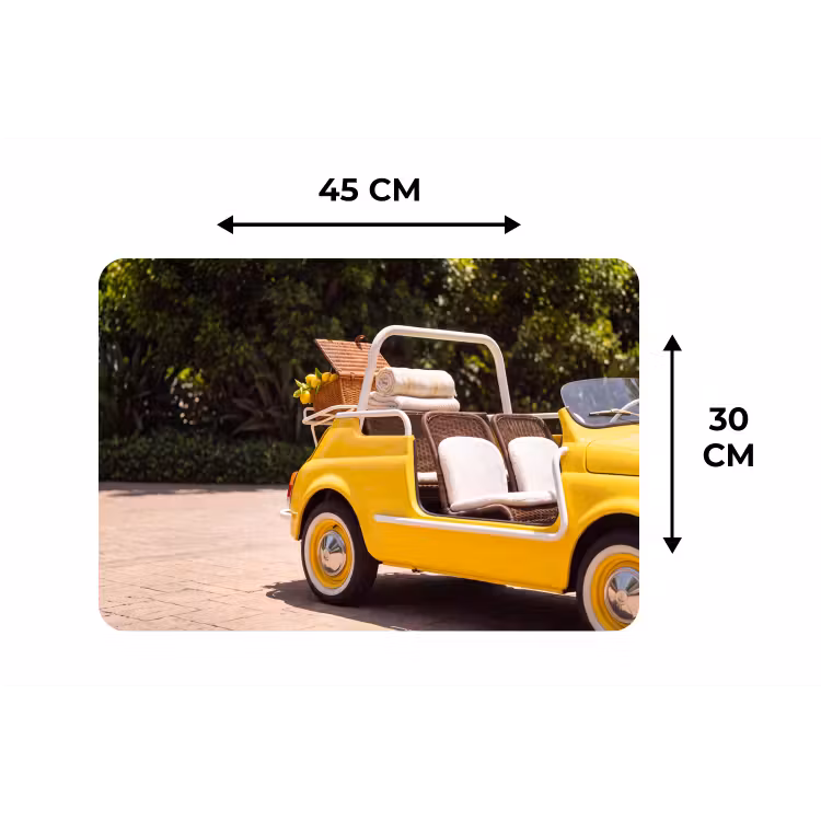 Placemat - 6 stuks - Auto - Picknick - Zomer - Geel — 3