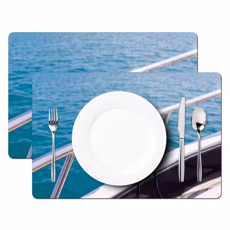 Placemat - 6 stuks - Bikini - Reling - Zee - Zomer - Blauw — 2