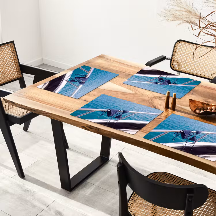 Placemat - 6 stuks - Bikini - Reling - Zee - Zomer - Blauw — 5