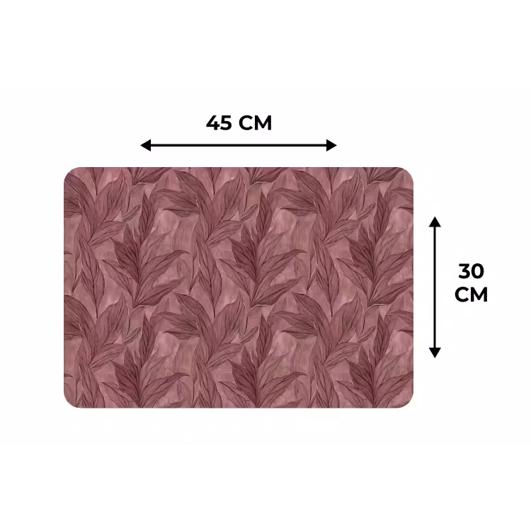 Placemat - 6 stuks - Bladeren - Patroon - Paars — 3
